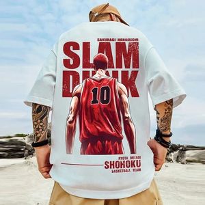 Men Oversized T -shirt Hip Hop Streetwear Baskeball Team Print Harajuku Cotton Kort mouw T -shirt Dames T -shirt Y2K -kleding 240418