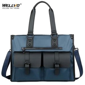 Men Oxford aktetas mannelijke zakelijke handbags laptopzakken documenten opbergtas mode schouder zwart blauw XA901ZC 220125235o