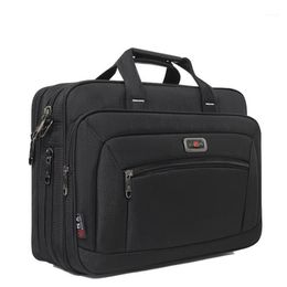 Maleta masculina de tecido oxford à prova d'água, maleta preta para notebook, bolsa masculina de grande capacidade para documentos bag1273n