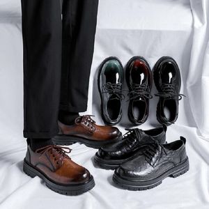 Hommes Oxford chaussures en cuir verni britannique hommes chaussures de bureau hommes chaussures habillées formelles à lacets chaussures noires D2H46