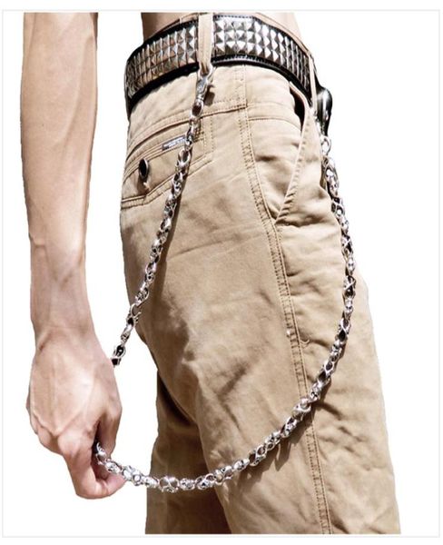 Men de taille pantalon Keychains vintage Skull Metal Hip Hop Squelette Punk Squelette Pantalon Cool Chains Pantalons Jeans Biker portefeuille Ring 6541529