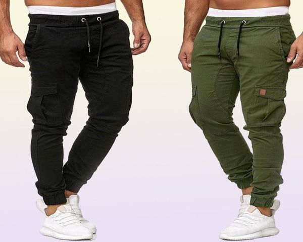 Pantalon pour hommes 95 coton pantalon de cargaison style slim fit offewear sportswearpants joggers sueur hommes kaki armée verte3138070