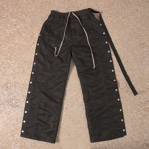 Herenbroeken Zwarte joggingbroeken Nylon Breasted broek Casual broek Rechte damesbroeken Heren streetwear Heren Causale broeken