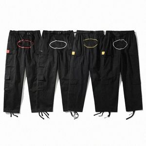 Pantalones Cargo Hombre Streetwear Hip Hop Retro Impreso Pantalones casuales Militar Retro Multi-bolsillos Straight High Street Loose Overoles Pareja