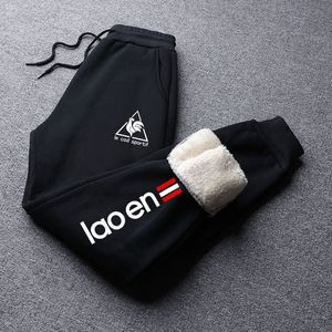 Mannen broeken Franse haan Lambswool Sport Casual Warm broek los plus fluwelen gevoerde plus maat