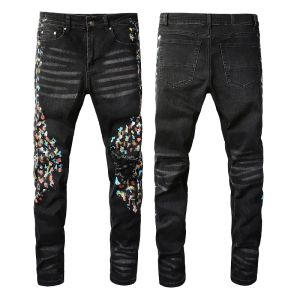 hommes pantalons Mens Cool Rips Stretch Designer Jeans Distressed Ripped Biker Slim Fit Washed Moto Denim Hip Hop Jean Mode CHG23080325