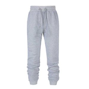 Heren broek effen kleur fleece warme schroefdraad manchetten hoge kwaliteit mode wijn rode joggingbroek broek casual joggers bodybuilding y0811