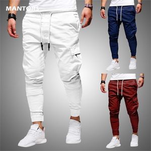 Hommes pantalons mince mode décontracté survêtement Streetwear Cargo hommes multi-poches pantalons Fitness gymnases pantalons de survêtement hommes 210715