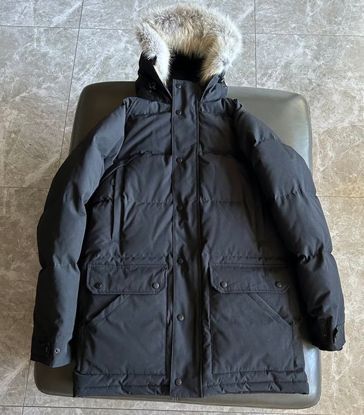 Parka noire pour homme, manteau d'hiver, vêtement d'extérieur, matelassé, bouffant, taille S-XXL