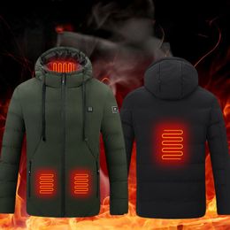 Parkas d'hiver intelligents pour hommes, vestes chauffantes USB, manteau en coton à capuche, manteaux épais, vêtements de randonnée en plein air, de Ski, unisexe