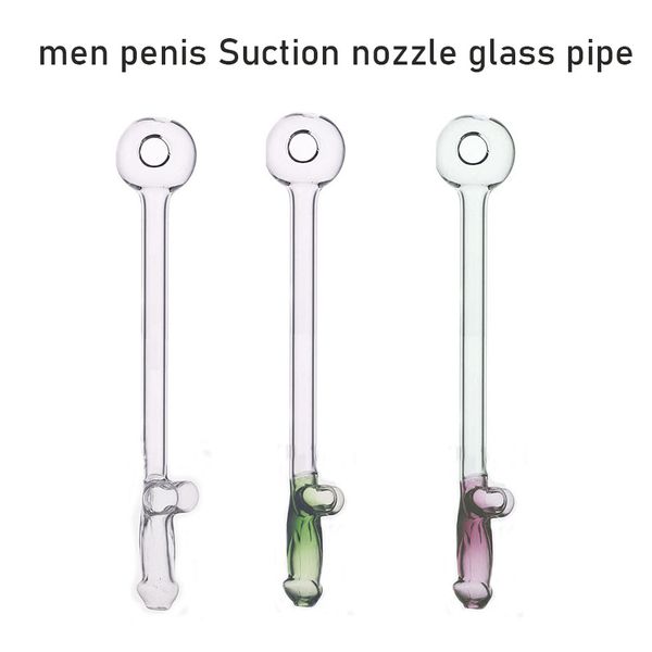 Men de tuyau de brûleur à huile en verre de buse de pénis de pénis 6 pouces 30 mm BOULLE BALLE TILLE PIPE DE VERRE AVEC BACKERE PIPES DE COUPA FUMINÉ HAND