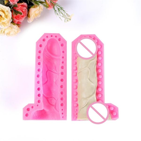 Hommes Pénis En Forme De Silicone Moule Savon 3D Adultes Moule Forme Pour Gâteau Décoration Chocolat Résine Gypse Bougie Sexy Grand Mâle Organe 2180P