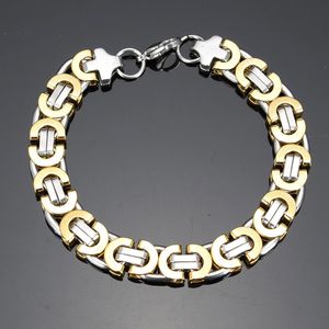 Mannen Persoonlijkheid Armbanden Titanium Staal Snake Chain Pulseras Polsbandjes Bangle Mode-sieraden Punk Brace Kant Goud / Zilver 8mm 10mm