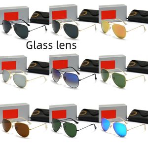 Men des lunettes de soleil de marque de pilote pour femmes lunettes de soleil décontractées miroir de grenouille miroir de la conduite Verre Verre Ventures de soleil Classic Summer Touring Sun Glasshes MOQ = 10 3026RR