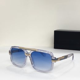 Men Pilot Zonnebril 8042 Crystal Gold Blue Gradient Duitsland Hip Hop Glasses Sunnies Summer Outdoor UV400 brillen met doos