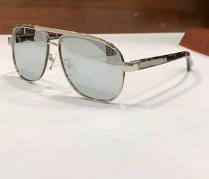Hommes Pilot Lunettes de soleil Silver Grey Miroir Rare Sun Glasses Shades Sonnenbrille Gafa de Sol Uv400 Protection Eyewear avec boîtier