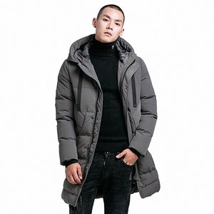 Mannen Plus Size 4XL Dikke Warme Slim Fit Mannelijke Overjas Heren Lg Donsjack Jas Luxe Merk Winter Effen zwarte Parka b90Z #