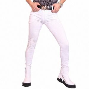 Hommes Plus Taille Skinny Jeans Paquet Jambes Crayon Pantalon Boot Pantalon Styliste Fad Slim Doux Wable Unfading Denim Tissu Leggings D8cU #