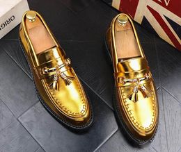 Hommes pointus glands épais bas Oxfords chaussures plates marque designer mâle robe de soirée chaussures de bal de mariage