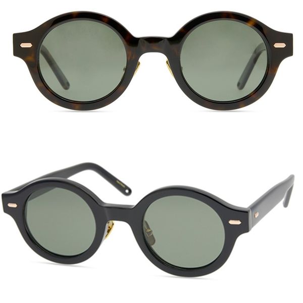 Hommes lunettes de soleil polarisées femmes rétro cadre rond lunettes de soleil lunettes de soleil gris/vert foncé lentille lunettes TOP qualité classique lunettes avec boîte