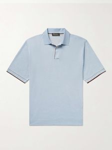 Hommes Polo Designer Chemises Été Loro Piana Soie et Cachemire-Mélange Polos Chemise Casual Tops T-shirt À Manches Courtes