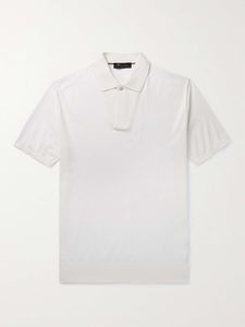 Hommes Polo Designer Chemises D'été Loro Piana Slim-Fit Coton Et Soie-Mélangé Polo Shirt Casual Tops T-shirt À Manches Courtes
