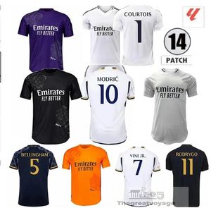 S-2xl Bellingham Vini Jr Soccer Jerseys 24 25 Rodrygo Real Madrids Camavinga Football Shirt 2024 Arda Guler Modric quatrième 4e Version Version Men Uniforme Fan Summer