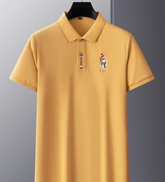 Men Polo Shirt Summer Business Polo Shirt Hoogwaardige mode Micro Standaard Ghost Rabbit Patroon Casual T-shirt Herenkleding