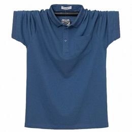 Hombres Polo Shirt Summer Mens Pocket Solid Polo Shirts Cott Shirt 6XL Tallas grandes Casual Transpirable Hombres Ropa al aire libre Tops Tees 184z #
