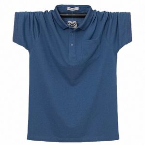 Hombres Polo Shirt Summer Mens Pocket Solid Polo Shirts Cott Shirt 6XL Tallas grandes Casual Transpirable Hombres Ropa al aire libre Tops Tees 184z #