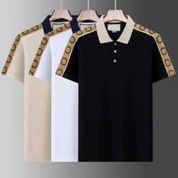 Men Polo Shirts THISH Mens Fashion Fashion Summer Letter Bordery Tee Casual Business Business Breathable Sorte-Selled Designer Shirt Tres color