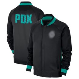 Veste noire City Showtime Thermaflex entièrement zippée pour hommes "Portland" Trail "Blazers"