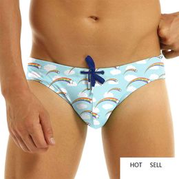 Mannen Pride Shooting Star Bikini Rainbow Swim Slips Badmode Sexy Laagbouw Sneldrogend Surf Badpak Strand Shorts Trunks Ondergoed