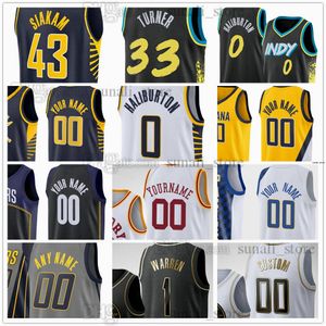 Hommes Jerseys de basket imprimés Reggie 31 Miller Pascal 43 Siakam Tyrese 0 Haliburton Myles 33 Turner Bennedict 00 Mathurin Aaron 23 Nesmith Obi 1 Toppin Jalen 25 Smith