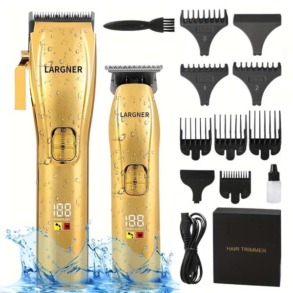 Kit de tondeuse à rasoir sans fil professionnel pour hommes, ensemble de tondeuses à cheveux rechargeables par USB, Kit de coupe de barbe pour cadeau