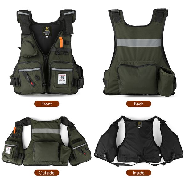 Men Professional Life Life Boyancy Traje de pesca portátil de chalecos de pesca múltiples Pesca impermeable Vest ajustable 2022 Nuevo