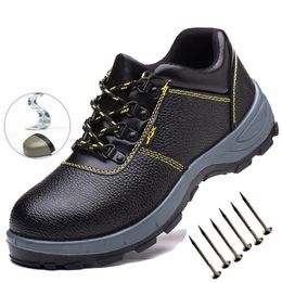 Hommes bottes de protection chaussures de sécurité de haute qualité Anti-smash Anti-crevaison baskets de travail chaussures confortables bottes en cuir imperméables 240220
