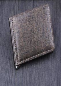 Hombres PU Breve Dollar Clip Wallet Gold Grey Blue01234569321958