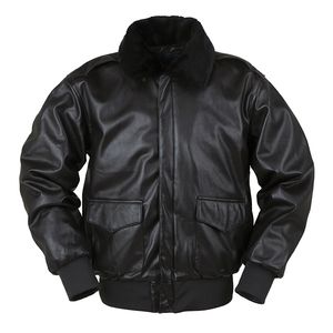 Chaqueta de cuero pu para hombre, bombardero, vuelo, piloto de la fuerza aérea de EE. UU., A2, invierno, acolchado, vintage, letterman, punk, piel, motocicleta, militar, 220816