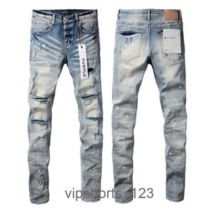 heren paarse jeans topkwaliteit jeans designer mode elastische letters borduurgat was rock stijl casual straatjeans groot formaat 9C4BPurple jeans