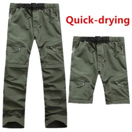 Hommes pantalons extérieurs secs rapides pantalon de camping randonnée amovible