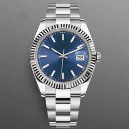 Montre Relogio homme 41mm saphir bleu Baton lisse montres pour hommes automatique mécanique à remontage automatique montre de luxe montre de luxe Oyster173r