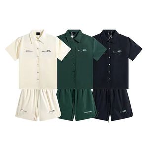 Heren Repr nieuwe eenvoudige polokraag shirt korte mouw mesh shorts High street fashion merk casual sportpakS-XL