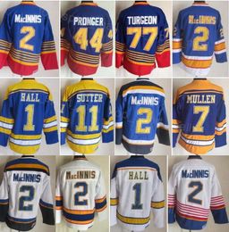 Heren Retro Hockey 2 Al Macinnis Jersey 1 Glenn Hall 7 Joe Mullen 11 Brian Sutter 44 Chris Pronger 77 Pierre Turgeon 16 Brett Hull Tony Twist 1995 1996 Vintage Classic CCM