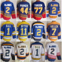 Hombres Retro Hockey 2 Al Macinnis Jerseys 1 Glenn Hall 7 Joe Mullen 11 Brian Sutter 44 Chris Pronger 77 Pierre Turgeon 16 Brett Hull Tony Twist 1995 1996 Vintage Classic CCM