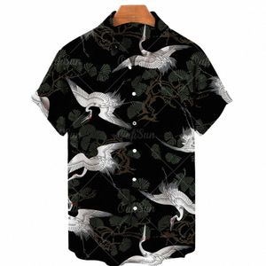 Mannen Retro Shirt Vrije Tijd Gedrukt Katoen Bloemen Casual Dr Oversized Hawaiiaanse Geïmporteerde Kleding Aankomst Hipster J5X9 #
