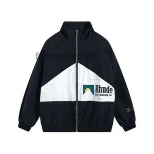 Men Rhude Designer Zip Up Jacket Splice Vintage Letter Track Track Suit et Automne Windproofraping étanche pour S / M / L / X 206 OVPI