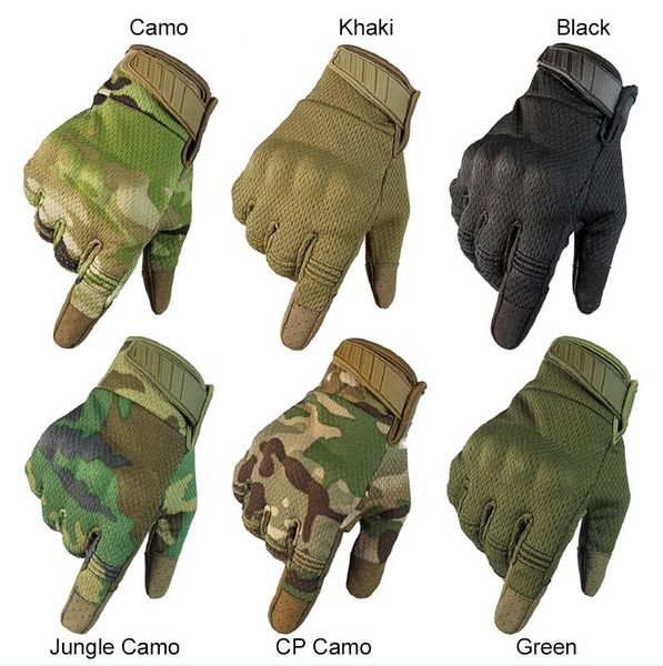 Hombres Guantes de equitación Ciclismo Bicicleta Dedo completo Motos Guantes de carreras Antideslizante Pantalla táctil Deportes al aire libre Guante táctico Proteger Equipo ejército senderismo caza mitones