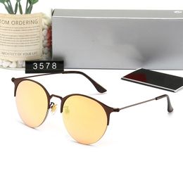 Hommes Rola Bin Classic Brand Retro Femmes Lunettes de soleil 2023 Designer de luxe Lunettes Ray 3578 Bandes Cadre en métal Designers Lunettes de soleil Femme soixante-dixième