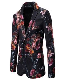 Men Rose Floral Blazers costume Vestes de haute qualité Belle Angel Mens imprimé Blazer Euro Taille simple Blazer Masculino35052881862